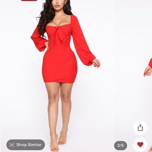 Red mini dress